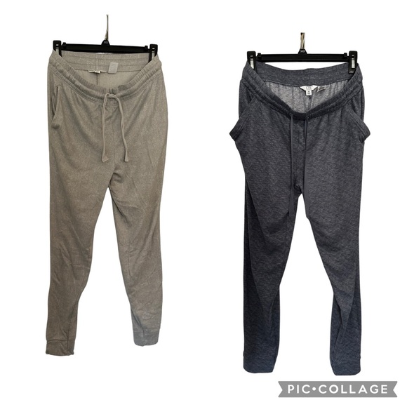 2 pair Pajama pants from Crown & Ivy -- slate grey & soft silver colors- size M - Picture 1 of 16
